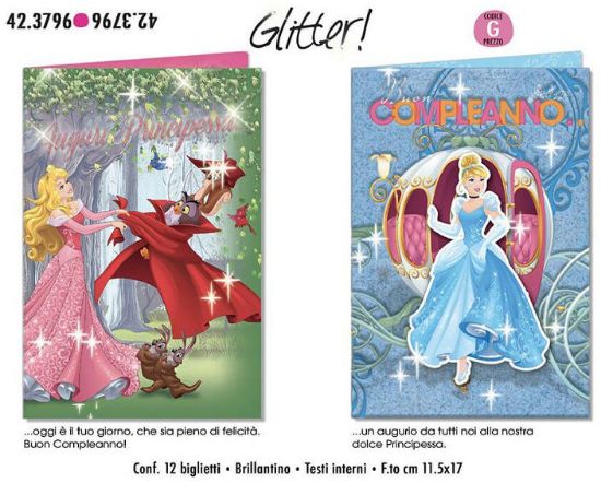 Immagine di BIGLIETTI CROMO COMPLEANNO DISNEY 12pz