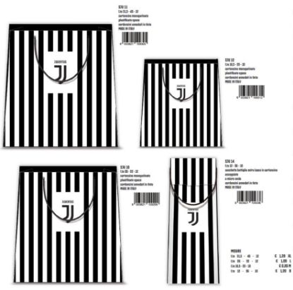 Immagine di SACCHETTI SHOPPER DECOR 18,5x23x10cm 12pz JUVENTUS - 4 soggetti assortiti