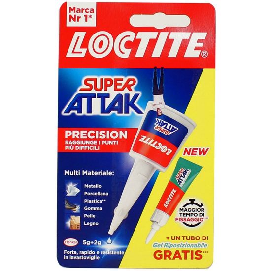 Picture of COLLA SUPER ATTAK 5gr PRECISION +2gr GEL RIPOSIZIONABILE - LOCTITE