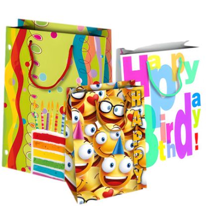 Immagine di SACCHETTI SHOPPER DECOR 25x12x35cm 10pz HAPPY