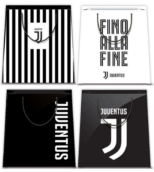 Immagine di SACCHETTI SHOPPER DECOR 31,5x45x12cm 12pz JUVENTUS - 4 soggetti assortiti