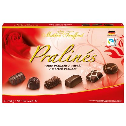 Immagine di CIOCCOLATINI SCATOLA 180gr PRALINE MISTO ROSSO - GUNZ
