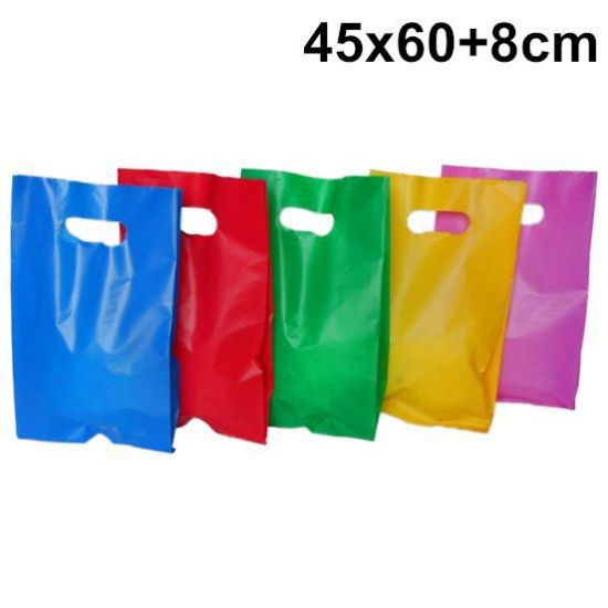 Immagine di SACCHETTI SHOPPER PLASTICA 45x60+8cm 100pz TINTAUNITA MANIGLIA FAGIOLO