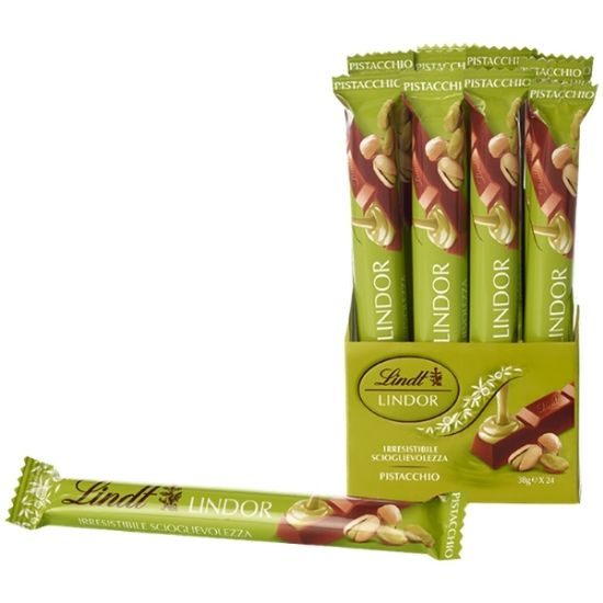 Picture of LINDT BARRETTA SNACK 38gr 24pz - PISTACCHIO LINDOR