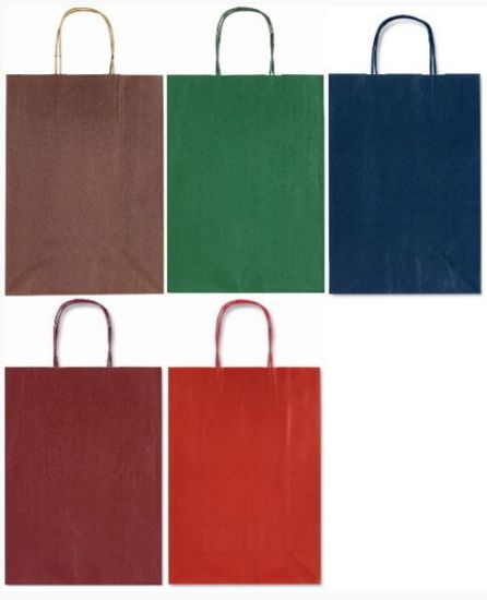 Immagine di SACCHETTI SHOPPER TINTA UNITA 26x12x33cm 25pz COLORI SCURI ASSORTITI