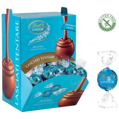 Picture of LINDT BOULES LINDOR 1200gr CARAMELLO SALATO 96pz bocca di lupo - PR2025