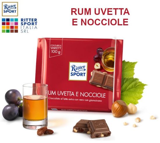 Immagine di RITTER TAVOLETTE 12pz 100gr RUM UVETTA NOCCIOLA - EX