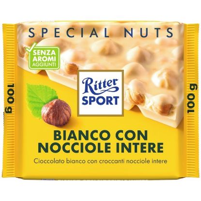 Picture of RITTER TAVOLETTE 10pz 100gr NOCCIOLE INTERE BIANCO - EX