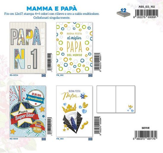 Immagine di BIGLIETTI EDITALY AUGURI MAMMA E PAPA 12pz