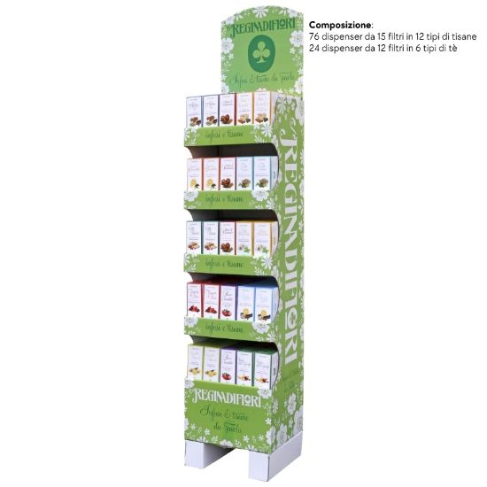Immagine di REGINADIFIORI TE' E TISANE 1500pz 2,5/3gr. ASSORTITI + EXPO DA TERRA