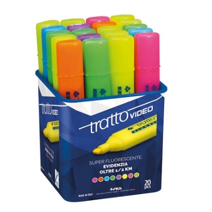 Immagine di EVIDENZIATORE FILA TRATTO VIDEO 20pz COLORI ASSORTITI - F8300