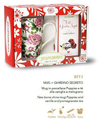 Immagine di REGINADIFIORI SCATOLA REGALO MUG + TE' GIARDINO SEGRETO