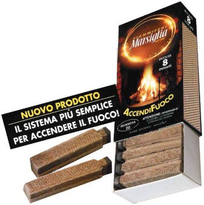 Immagine di ACCENDIFUOCO FIAMMIFERO IN LEGNO NATURALE - 1x 20pz