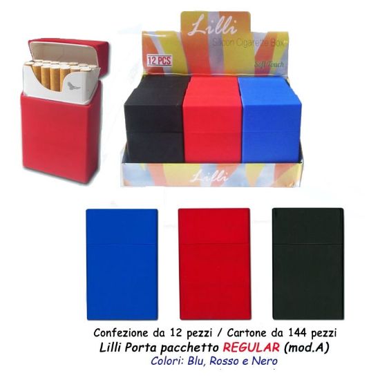 Picture of PORTAPACCHETTO SIGARETTE SILICONE 12pz LILLI CASE A - COLORI ASSORTITI