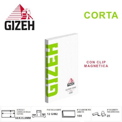 Immagine di CARTINE GIZEH CORTA DOPPIA GREEN SUPER FINE 20pz Custodia Magnetica - PROV-A01090005