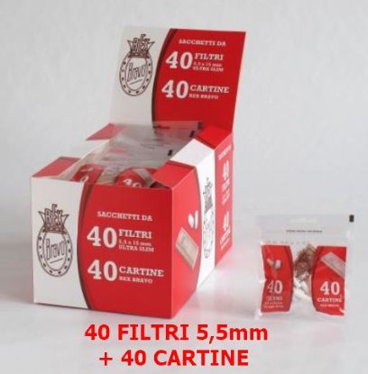 Immagine di FILTRI BRAVO ULTRA SLIM 5,5mm 40pz-40filtri+40cartine (Acc. 11,52)-PROV-D02051032