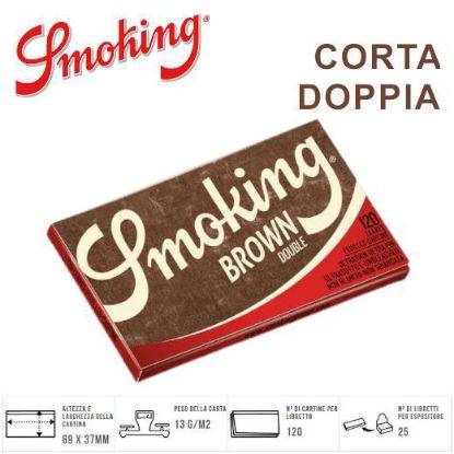 Immagine di CARTINE SMOKING CORTA DOPPIA BROWN 25pz (Acc. 10,8)-A00021007