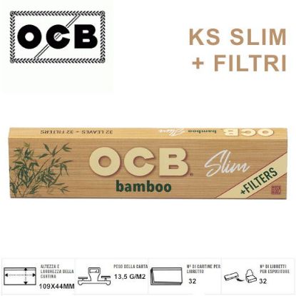 Immagine di CARTINE OCB KS SLIM BAMBOO 32pz (32fg+ filtri) (Acc.7,37)-PROV-D02200003