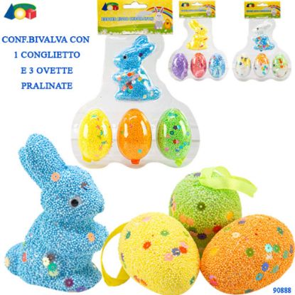 Picture of CONIGLIO+3 OVETTE BLISTER COLORI ASSORT.