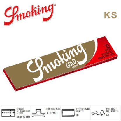 Immagine di CARTINE SMOKING KS SLIM GOLD ORO 50pz (Acc. 5,940)-A00025010