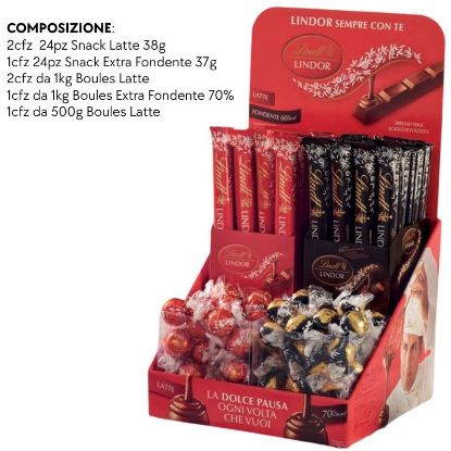 Immagine di LINDT EXPO LINDOR BAR 72pz + 4kg BOULES - EXPO DA BANCO - PR2026