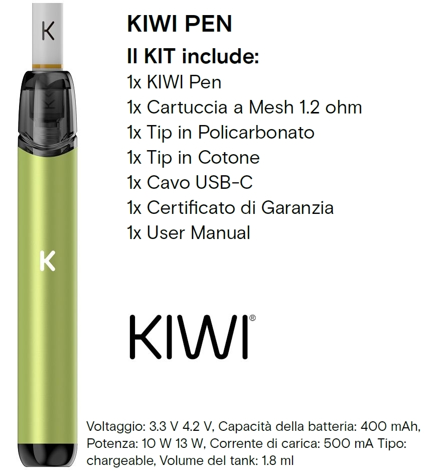 ItabWeb | KIWI PEN KIT FURY GREEN - KIWI VAPOR (pvp.29,90)