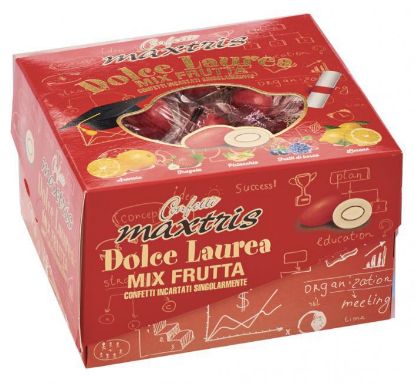 Immagine di CONFETTI MAXTRIS 500gr DOLCE LAUREA ROSSI FRUTTA MONODOSE