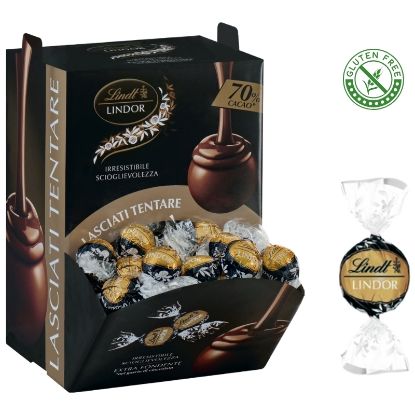 Immagine di LINDT BOULES LINDOR 1200gr FONDENTE70% 96pz bocca di lupo - PR2026