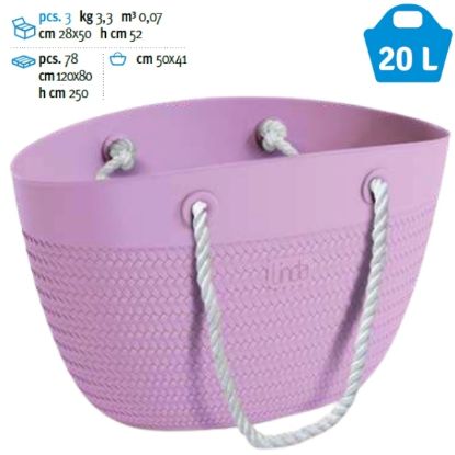 Immagine di BORSA MARE LINDA LAVANDA MANICO in CORDA