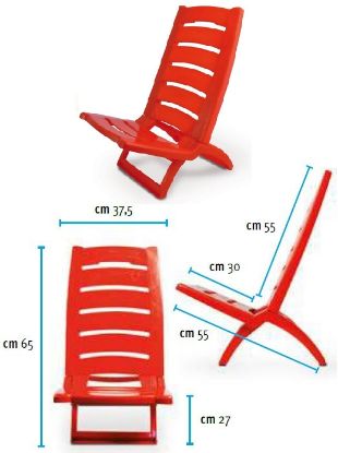 Immagine di SPIAGGINA SEDIA SPIAGGIA PCV 1pz ROSSO Dim.37,5x55x65cm