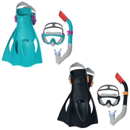 Picture of NUOTO MASCHERA CON BOCCAGLIO + PINNE tg41-46 ADULTO - SET SNORKELING