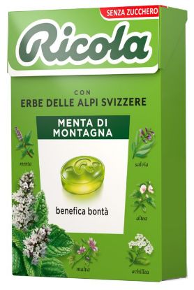 Picture of RICOLA ASTUCCIO MENTA DI MONTAGNA SENZA ZUCCHERO 50g 20pz