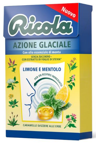 Immagine di RICOLA ASTUCCIO AZIONE GLACIALE LIMONE SENZA ZUCCHERO 50g 20pz