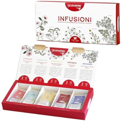 Picture of REGINADIFIORI INFUSI BIO SCATOLA 30pz 3gr. ASSORTITI + SCATOLA REGALO