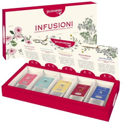 Picture of REGINADIFIORI INFUSI BIO SCATOLA 30pz 3gr. ASSORTITI + SCATOLA REGALO
