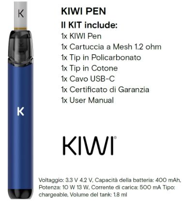 Immagine di KIWI PEN KIT NAVY BLUE - KIWI VAPOR (pvp.29,90)