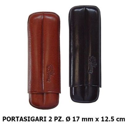 Immagine di PORTASIGARO x2 TOSCANI 12,5mm L 17mm D- DAVID ROSS 1pz MARRONE IN PELLE fatto a mano