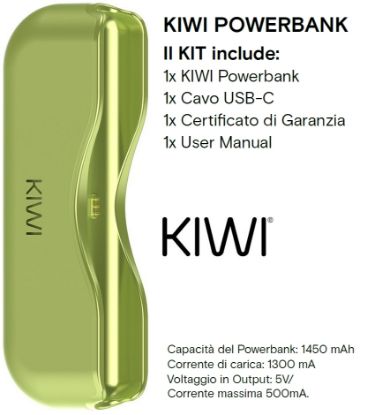 Immagine di KIWI POWER BANK FURY GREEN - KIWI VAPOR (pvp.39,90)