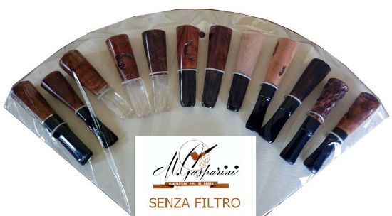 Immagine di BOCCHINI IN RADICA PER SIGARO 12pz 10/20mm SENZA FILTRO per TOSCANO GASPARINI