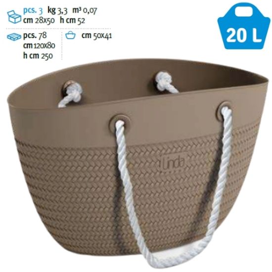 Immagine di BORSA MARE LINDA FANGO MANICO in CORDA