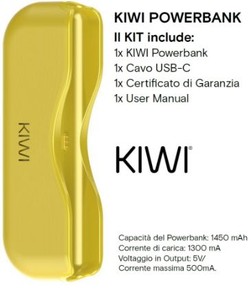 Immagine di KIWI POWER BANK LIGHT YELLOW - KIWI VAPOR (pvp.39,90)