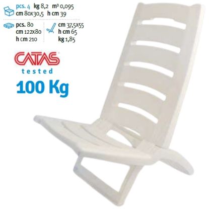Immagine di SPIAGGINA SEDIA SPIAGGIA PCV 1pz BIANCO Dim.37,5x55x65cm