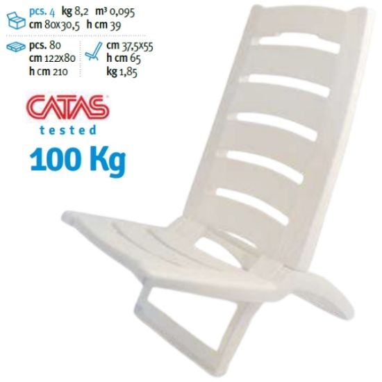 Immagine di SPIAGGINA SEDIA SPIAGGIA PCV 1pz BIANCO Dim.37,5x55x65cm