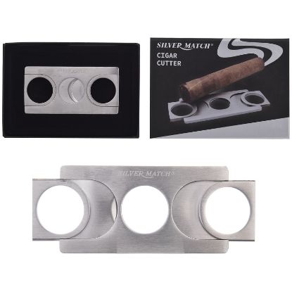 Immagine di TAGLIASIGARI 1pz SILVER MATCH GHIGLIOTTINA METAL CON CUSTODIA