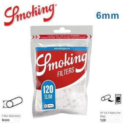 Immagine di FILTRI SMOKING SLIM 6mm 30x120pz BUSTINA (Acc. 12,96)-C00014007