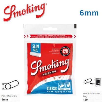 Immagine di FILTRI SMOKING SLIM 6mm 30x120pz BUSTINA (Acc. 12,96)-C00014007