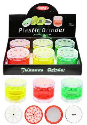 Picture of TRITATABACCO EXPO 6pz GRINDER ATOMIC 60mm 4parti GLOW IN THE DARK