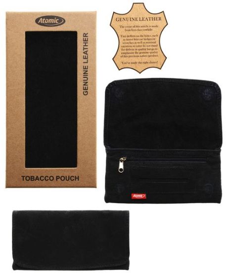 Picture of PORTATABACCO ATOMIC GRANDE 9x17cm 1pz NERO VERA PELLE