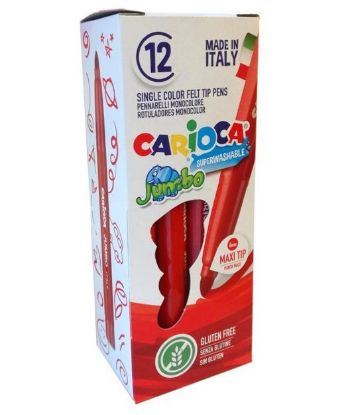 Immagine di PENNARELLI CARIOCA JUMBO 12 monocolore ROSSO