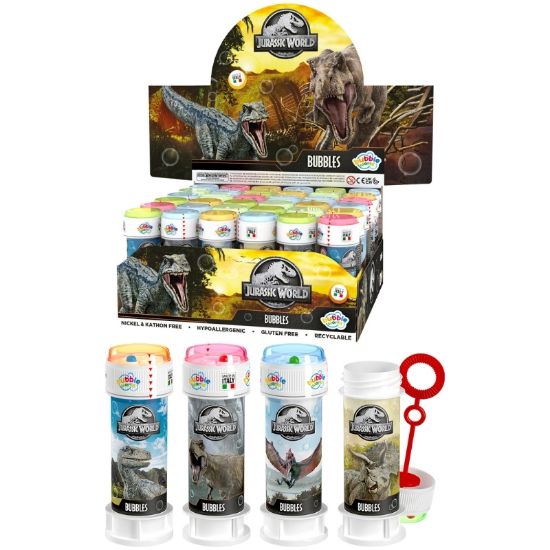 Picture of GIOCHI BOLLE SAPONE CON GIOCO 36pz JURASSIC WORLD